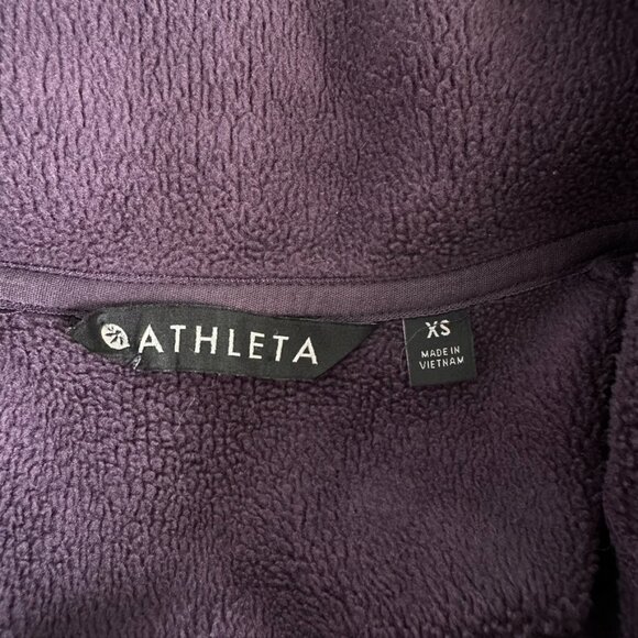 ATHLETA Cozy Karma Asymmetrical Pullover Sweatshirt Deep Purple Cabin Fall XS - Picture 9 of 9